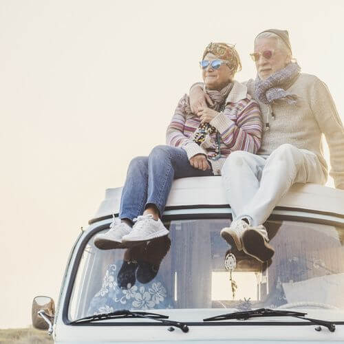 A couple on the car