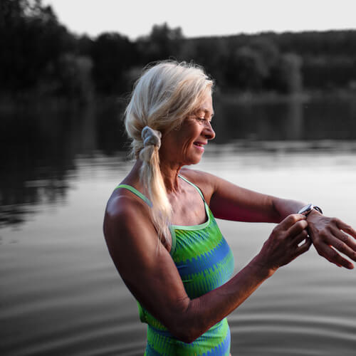 A women in lake